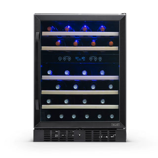 NewAir 24 In. Built-In 46 Bottle Dual Zone Wine Cooler in Black, NWC046BS00